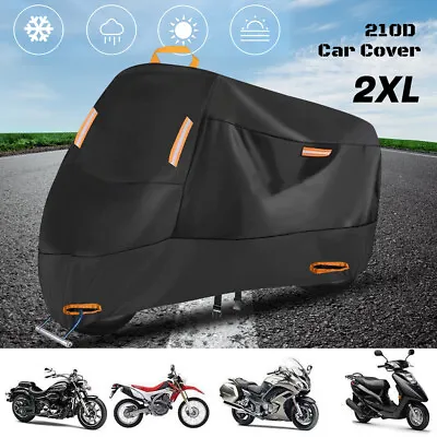 Waterproof Heavy Duty 2XL Motorcycle Cover For Winter Outside Storage Snow Rain • $20.99