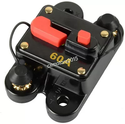 High Power 60 Amp Manual Reset Circuit Breaker 12V Car Auto Boat Audio Fuse • $12.99