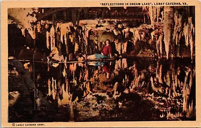 $1.75 • Buy Reflections Dream Lake Luray Caverns VA Virginia Linen Postcard VTG UNP Vintage