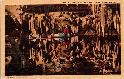 $1.75 • Buy Reflections Dream Lake Luray Caverns VA Virginia Linen Postcard VTG UNP Vintage