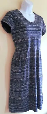 Womens 'Mistral' Blue Mix Dress Stretch Material Cotton/Modal Size 10 • £6.99