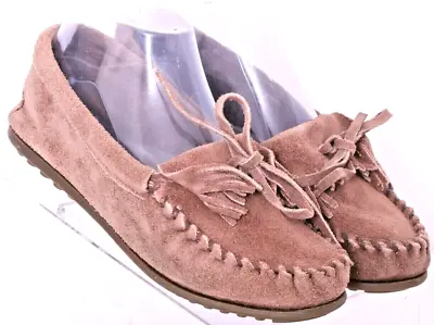 Minnetonka Brown Leather Slip-On Kiltie Moccasin Loafer Moc Shoes Women's US 6 • $21.22