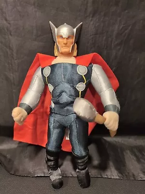 Marvel Universe Live Thor Plush Action Figure Hard Head Soft Body Cape Hammer • $14.99