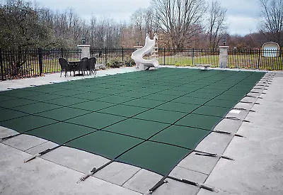 HPI Rectangle GREEN MESH In-Ground Swimming Pool Safety Cover (Choose Size) • $567.77