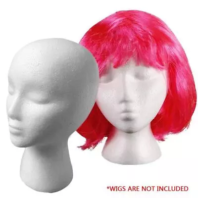 Polystyrene Unisex Foam Mannequin Head Display Model Dummy Female Wig Stands • $9.04