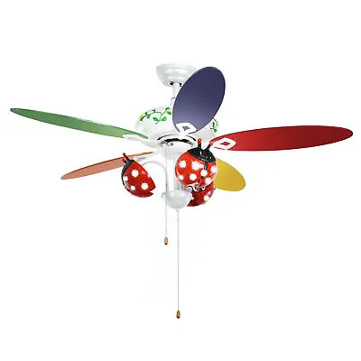 $178.49 • Buy 52  Ceiling Fan With Light Kids Fan Light W/Pull Chain Control Beetle Multicolor