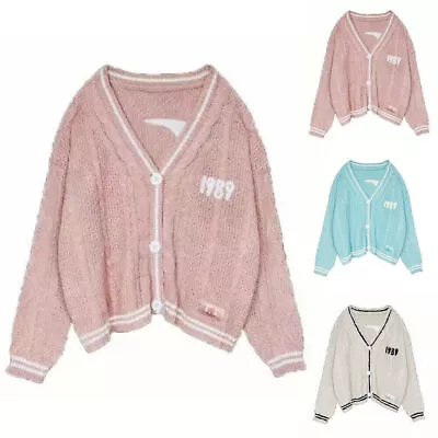 Womens Taylor's Swiftie 1989 Embroidered Cable Cardigan Buttons Knit Sweater AU  • $42.07