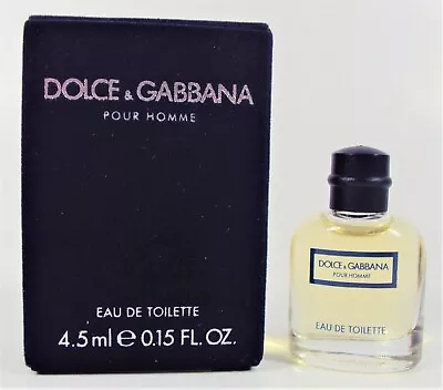 Vintage Dolce & Gabbana Pour Homme .15 Oz / 4.5 Ml EDT Mini NEW *Made In Italy* • $24.99