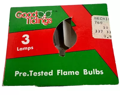 Good Tidings Vintage Christmas Flame Bulbs Light Bulbs Set Of 3 Lamps Clear • $5.39