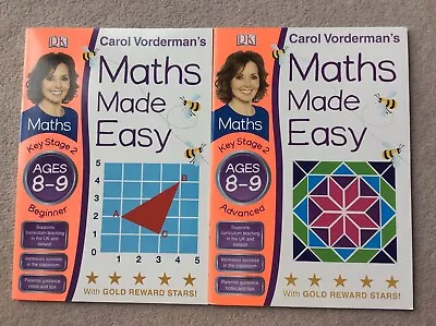 £4.99 • Buy Maths Made Easy Key Stage 2, 8-9 Beginner / Advanced~Carol Vorderman NEW~2 BOOKS