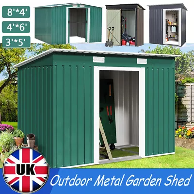 Metal Garden Shed 5X3 6X4 8 X 4 Ft Outdoor Garden Storage House WITH FREE BASE • £209.90