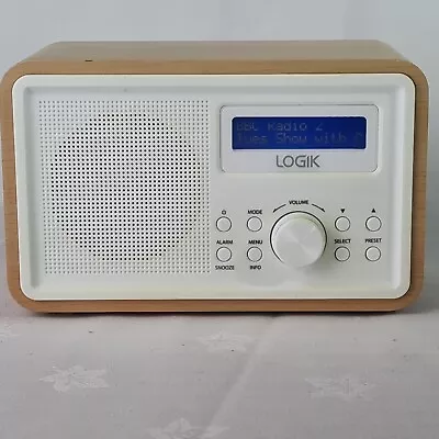 £8 • Buy Logik  Portable DAB FM Digital Radio Dual Alarm Clock, Wooden Retro With Snooze
