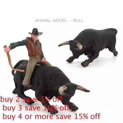 Toy Collectible Character Model PVC Model Animal Toys Rodeo Bull Bull Rider • $20.93