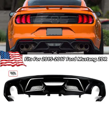 Glossy Black Fits For 2015-2017 Ford Mustang GT500 Look Rear Bumper Lip Diffuser • $1181.99