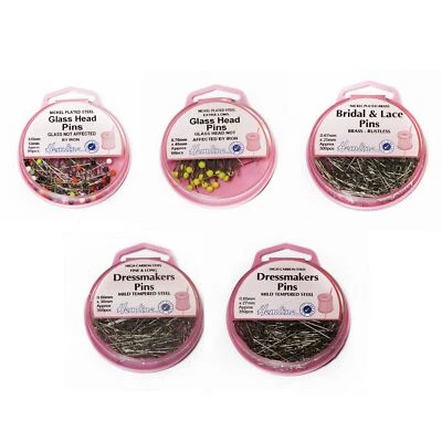 £3.63 • Buy Hemline Dressmaking Quilting Crafting Pins Glass Head Bridal And Lace