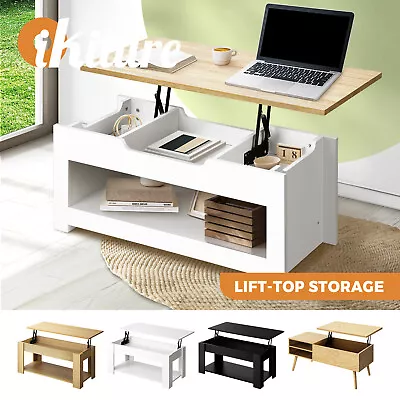 Oikiture Coffee Table Lift Up Top Modern Table Hidden Book Storage Shelf Display • $93.90