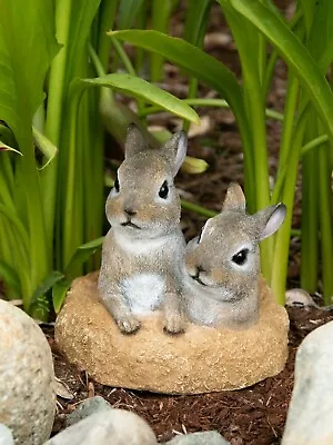 Baby Bunny Rabbit Garden Statue Figurine Outdoor Yard Patio Lawn Decor Sculpture • $29.26