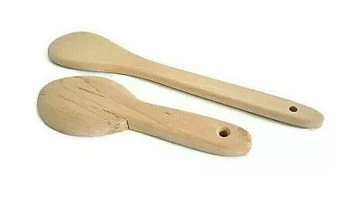 Wooden Spoons Bamboo Heavy Duty Cooking Utensils 12  Spatula 9  Rice Paddle 2 Pc • $10.95
