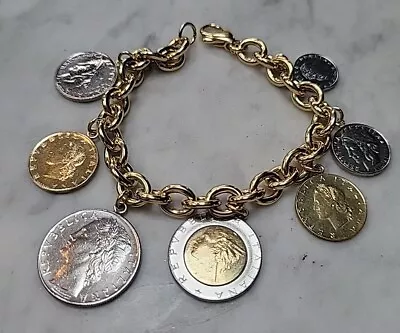 Incredable Authentic Signed Milor Italy Sterling Silver Lira Coin Bracelet Nr • $34.99