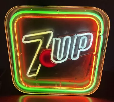 Rare Vintage Franceformer 7up Light Up Neon Gas Tube Sign Transformer  19  X 19  • $1199.99