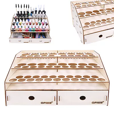 80 Holds Acrylic Paint Bottle Rack Model Organizer Stand Wooden Storage Rack HOT • $24.96