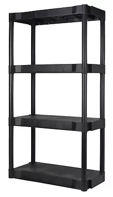 13.88 D X 30 W X 56.2 H 4 Shelf Plastic Garage Shelves Black • $25.64