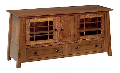 QUICK SHIP Amish Mission McCoy TV Stand Cabinet Console Solid Wood 60  QSWO • $2899