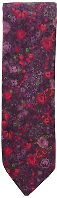 Express Men's Tie - Floral Purple Pink Small Petal 2.25  Narrow Width Cotton Tie • $12.95