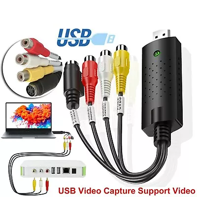 USB 2.0 Audio Video VHS VCR To DVD Converter Capture Card Adapter Digital Format • $7.78