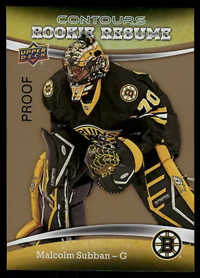 2015 Upper Deck Contours RR-36 Malcolm Subban Rookie Resume Gold Rainbow Proofs • $9.99