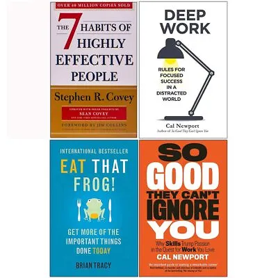 £26.99 • Buy 7 Habits Of Highly Effective, Deep Work, Eat That Frog, So Good They 4 Books Set