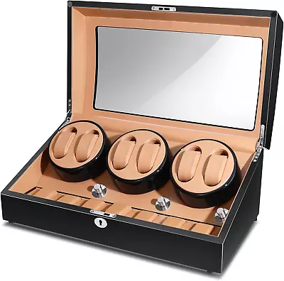 Watch Winder Large Capacity 6 Watch Winders Box With 7 Watches Storage Suitabl • $217.57