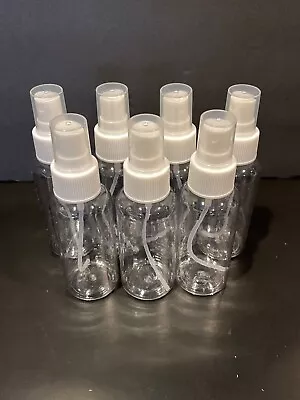 Clear Plastic Fine Mist Pump Sprayer Bottles W/ Caps - 80 Ml/2.7 Oz - Pack Of 7 • $4.99