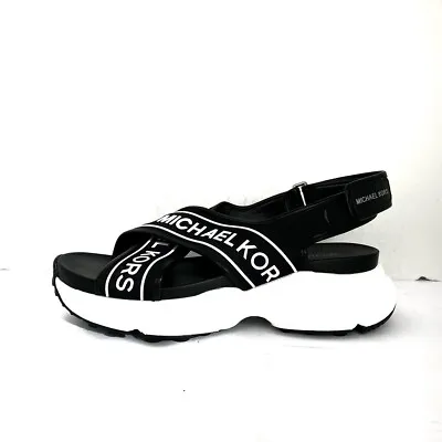 Auth MICHAEL KORS - Black White PVC Women's Sandals • $108