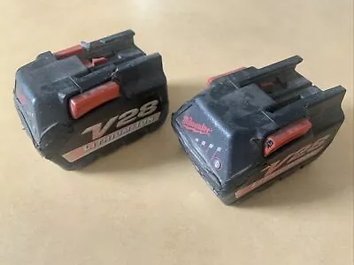 2x Milwaukee 48-11-2830 M28 28V 3A Lithium-Ion Battery For Parts • $20.88