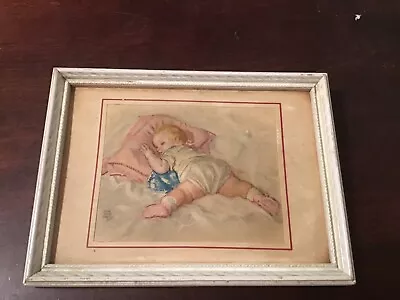 Maud Toussey Vintage Sleeping Baby 3d Artwork Framed Signed By Artist • $40