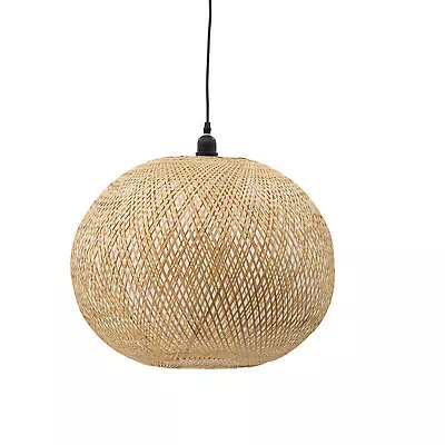 Scratch & Dent Mid-Century Modern Style Round Woven Bamboo Wooden Pendant Lamp • $99.99