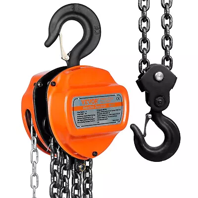 VEVOR Chain Hoist G80 Block Hoist Ratchet Type 4400lb Capacity 10ft Lifter • £39.59