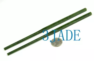 $82.25 • Buy One Pair Of Natural Green Nephrite Jade Chopsticks / Gemstone Stone Sticks