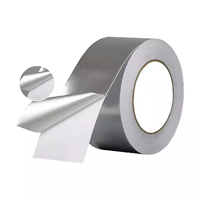 Aluminium Foil Tape Insulation Self Adhesive Duct Rolls 48mm 75mm 100mm X 50m • £12.99