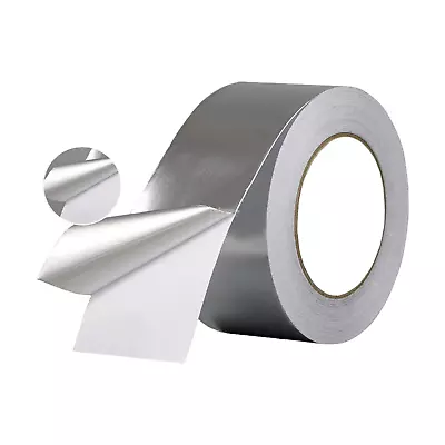 Aluminium Foil Tape Insulation Self Adhesive Duct Rolls 48mm 75mm 100mm X 50m • £9.99