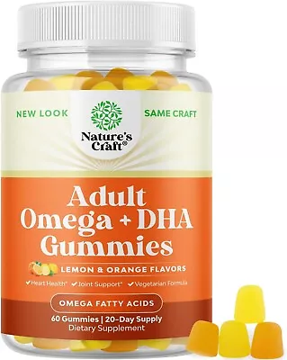 Vegetarian Omega 3 Gummies For Adults - Vegetarian Omega 3 6 9 DHA Gummies Fo... • $59.99