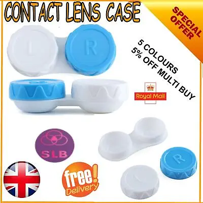 £2.25 • Buy Contact Lens Case Storage Soaking Mini Travel Eye Care L/R Marked Choose Colour