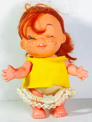 Evergreen Doll Freckles Orange Hair Eyelashes Hong Kong Vintage • $8