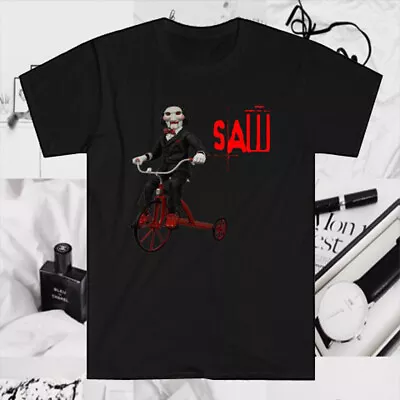 SAW Doll Thriller Horror Movie Poster Men's Black T-Shirt Size S To 5XL • $18.44