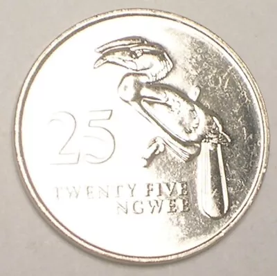 1992 Zambia Zambian 25 Ngwee Arms Crowned Hornbill Coin XF • $4.19