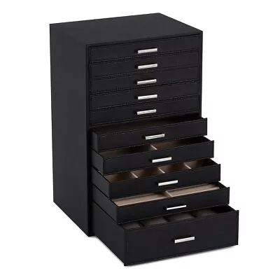 Mondeer Large 10 Layers Jewellery Boxes Storage Drawer Earing Necklace Organizer • £49.99