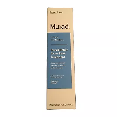 Murad Acne Control Rapid Relief Acne Spot Treatment Reduce Redness .5 Oz 15 Ml  • $24