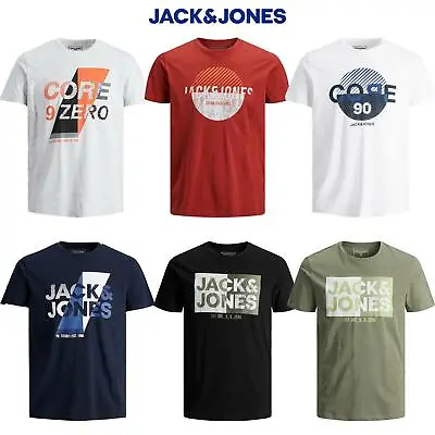 Jack & Jones Men's Crew Neck T-Shirt Casual Smart Cotton Summer Short Sleeve Tee • £9.99