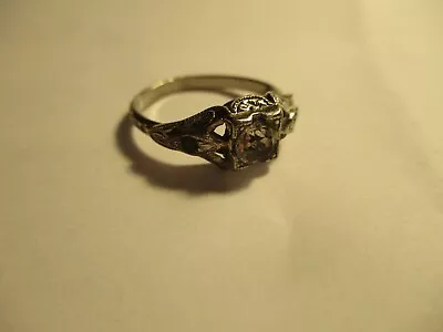 Antique ART DECO Silver Marcasite Ring Size 6 ~ Hallmark Arrow W/A Thru • $19.99